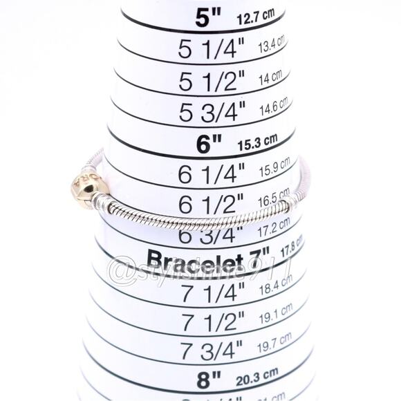 Authentic PANDORA Sterling Bracelet with 14K Gold Clasp - 590702-HG-B - Picture 7 of 11